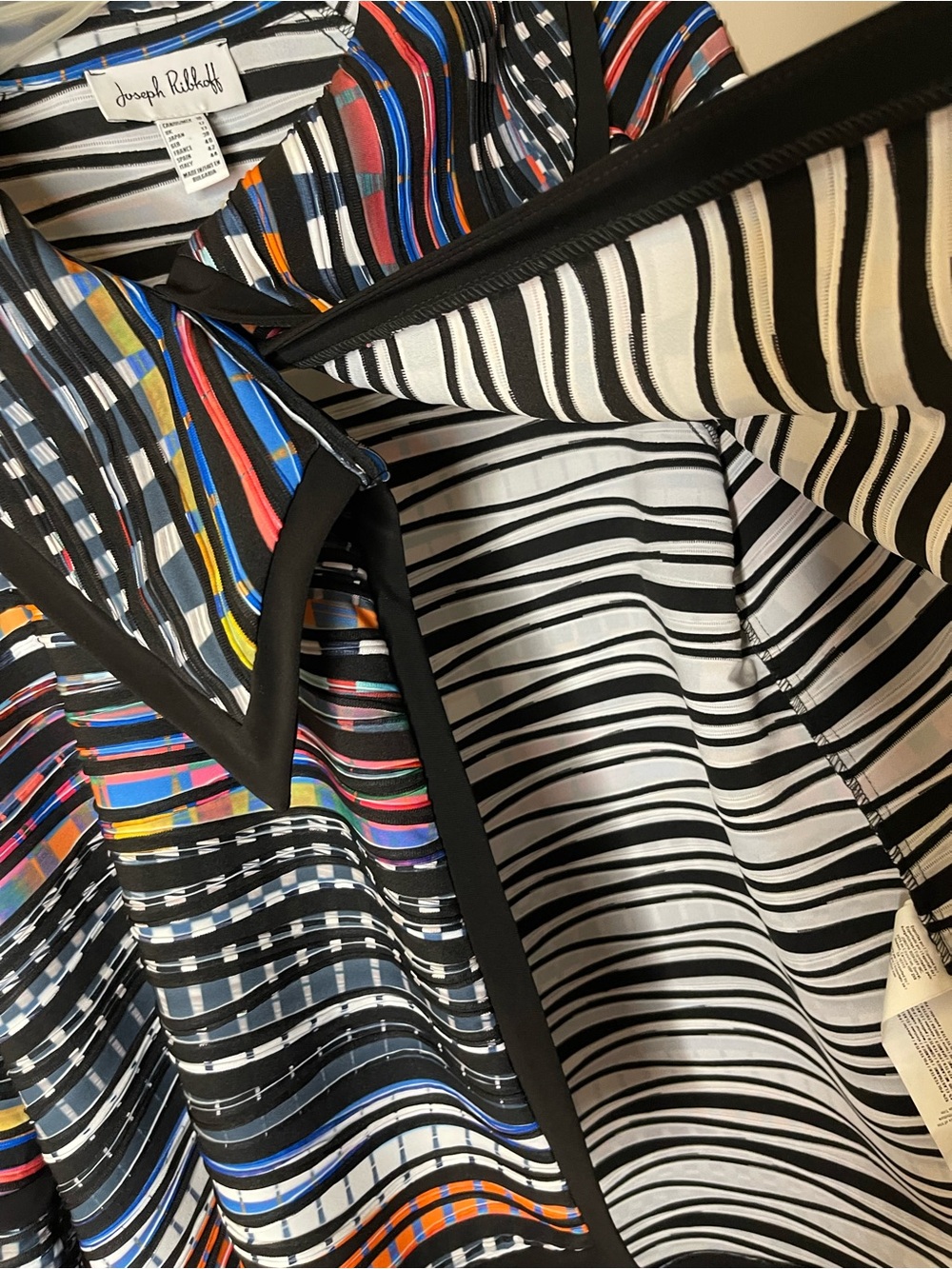Joseph Ribkoff Multicolor Striped Draped Jacket Sz 10 - Picture 8 of 8